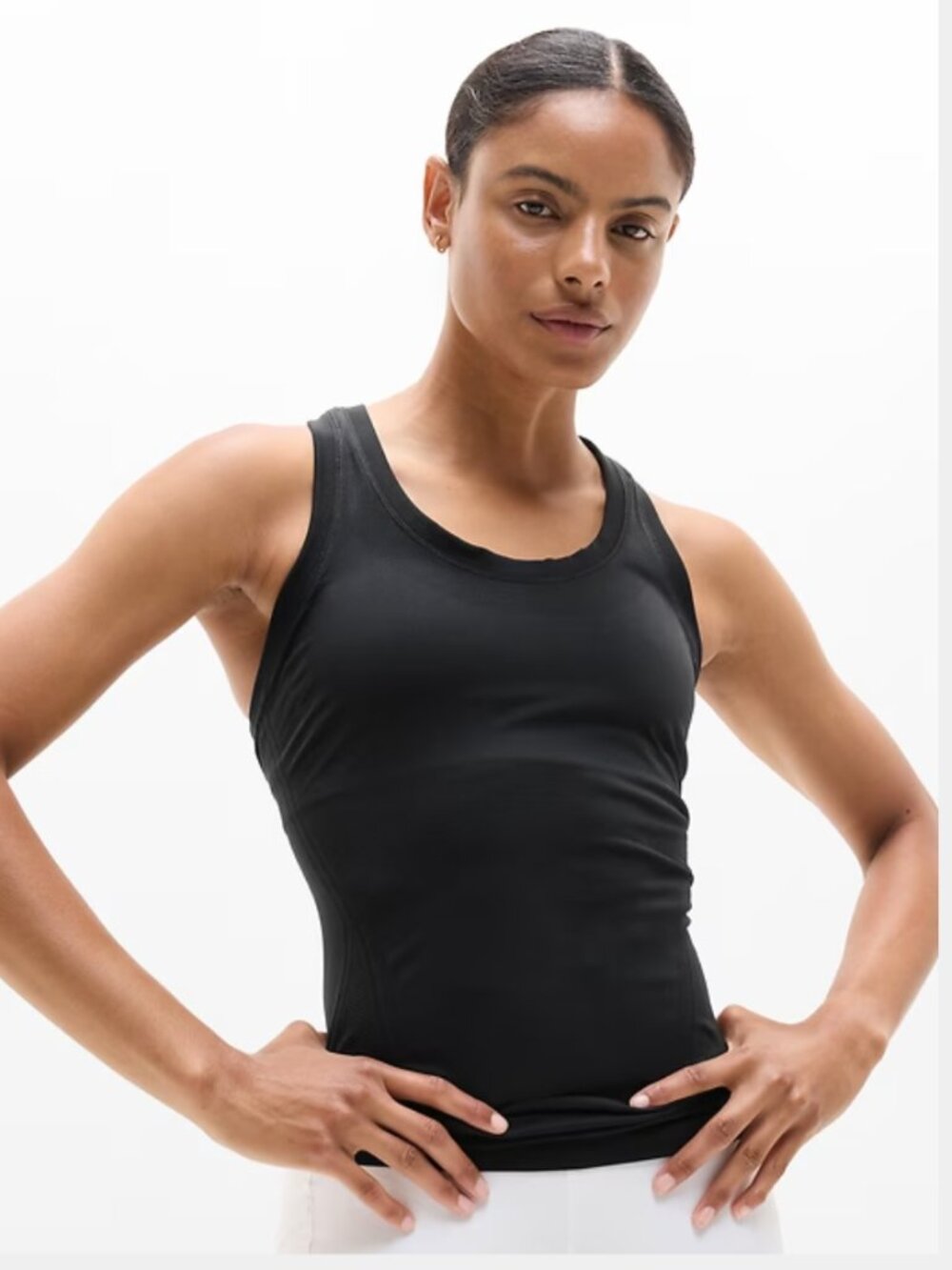 NWT Athleta Momentum Seamless Tank Black Racerback UPF 40+ Size L